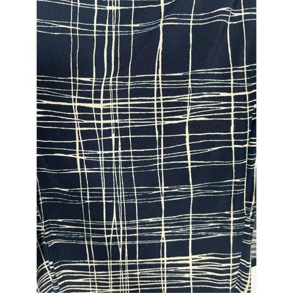 BCBG x Maxaria Dress Stretch Flowy Sleeve Pleated Shift Dress Blue Gold Medium - Picture 3 of 6